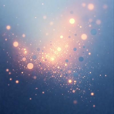 The primary subject of the image is a blue background with a pattern of bright, colorful, and glowing dots. The dots are scattered throughout the background, creating a visually appealing and vibrant scene. The visual style of the image is a combination of digital art and illustration, as the dots are arranged in a way that resembles a painting or drawing. The colors and mood of the image are predominantly blue and bright, with the dots adding a touch of warmth and energy to